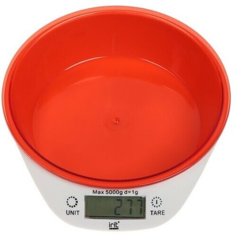 Весы кухонные Irit IR-7117, электронные, до 5 кг, красные irit