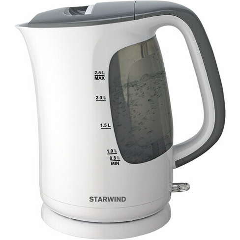 Чайник STARWIND SKG3025 белый/серый (пластик, 2,5л)