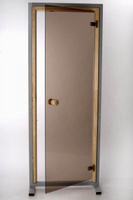 Стеклянная дверь для бани и сауны, серая, 189х69см