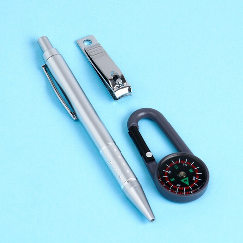 Набор подарочный 3в1 (ручка, кусачки, карабин-компас) No brand