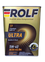 Масло Rolf Ultra 5W40 A3/B4 Sn/Cf 4 Л Синт. Мет.Канистра