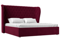 Кровать интерьерная Далия 200, микровельвет, бордовый M-lion мебель