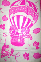 Одеяло байковое 57-5ЕТОЖ, 100% хл. 140х100 цветные (розовый) Ермолино