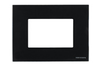 Abb NIE Рамка итальянского стандарта на 3 модуля, серия Zenit, стекло чёрное
