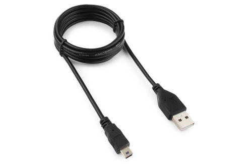 Шнур USB (A)шт. - 5 pin mini USBшт. 1,8м, черный "Гарнизон"