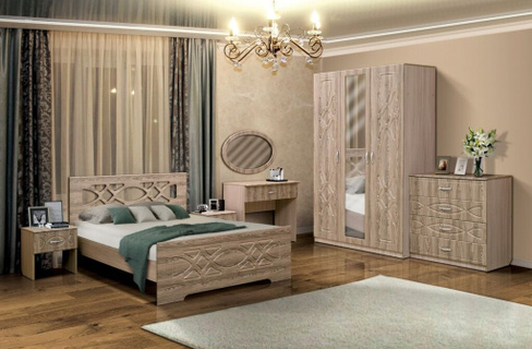 Модульная спальня Венеция 7 с кроватью 1600*2000 мм Матрица