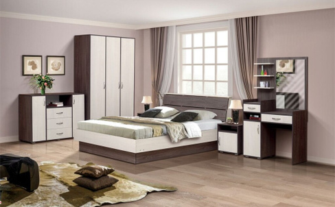 Модульная спальня Венеция 9 с кроватью 1400*2000 мм Матрица