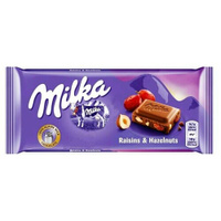 Шоколад Milka Raisins & Hazelnuts с изюмом и фундуком 100 гр.