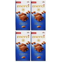 Молочный шоколад Merci с цельным миндалем 100г 4 шт