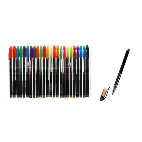 Набор гелевых ручек 24 цвета флуоренцентные, пастель, металлик, в блистере на кнопке Calligrata