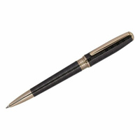 Ручка шариковая Delucci "Vestito", синяя, 1,0 мм, корпус черный лак, золото, поворотная, подарочная упаковка (CPs_11420)