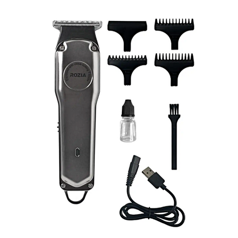 Машинка для стрижки волос Розия, Профессиональный триммер для стрижки волос, для бороды, усов, Cеребристый TWS