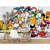 Фотообои Граффити на кирпичной стене 275x495 (ВхШ), бесшовные, флизелиновые, MasterFresok арт 9-1669 МастерФресок