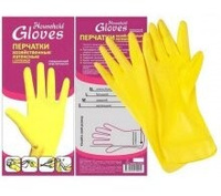 Перчатки латексные хозяйственные" Household Gloves" эластичные с х/б напыле