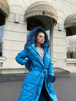 Зимняя длинная куртка с мехом чернобурки Мексика - Без аксессуаров