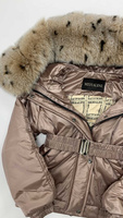 Куртка зимняя с большим натуральным мехом песца под рысь - Косынка стеганая