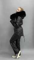 Черный зимний костюм с черным мехом песца до -30-35 градусов - Варежки с мехом (мех используем дополнительно)