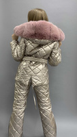 Лыжный костюм женский с цветным мехом песца до груди - Рюкзак