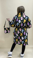 Демисезонный костюм женский в цветочной расцветке: куртка+юбка