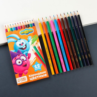 Цветные карандаши, 12 цветов, трехгранные, смешарики Смешарики
