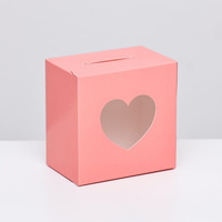 Коробка сборная, розовая, 10 х 10 х 6,5 см UPAK LAND
