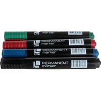 Набор маркеров перманентных LITE, 1-3 мм, круглый пишущий узел, 4 цвета (черный, синий, зеленый, красный)