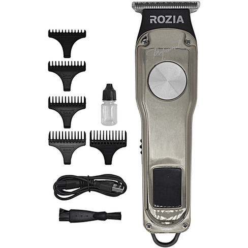 Машинка для стрижки волос Rozia, Профессиональный триммер для стрижки волос, для бороды, усов, Серебристый TWS